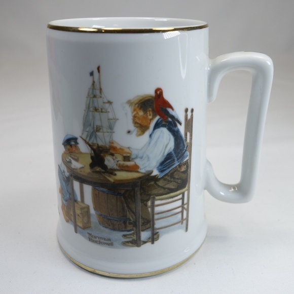 Norman Rockwell Limited Edition Long John Silvers Porcelin Tankard Vintage 1985 - Picture 4 of 12